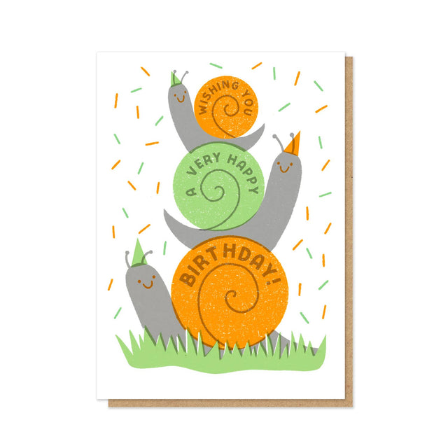 Snail Stack Birthday Card