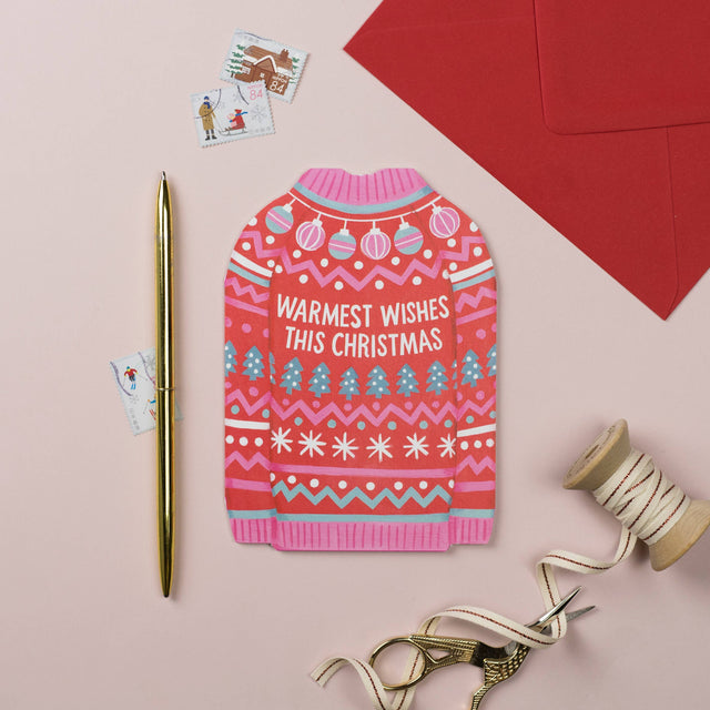 Warmest Wishes Christmas Jumper Card