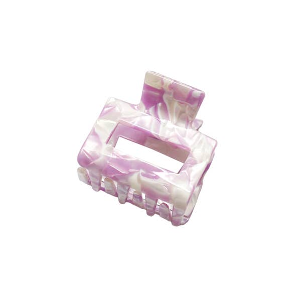 Lilac & Cream Mid Size Resin Claw Clip