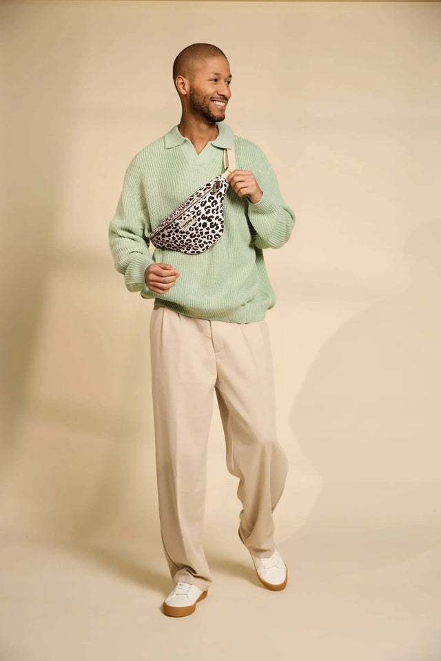 Olivia Cross Body Bag:  Leopard Off-White