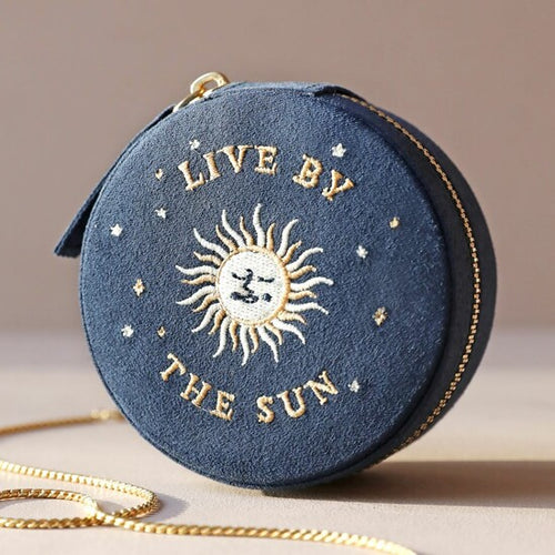 Navy Sun Embroidered Jewellery Box
