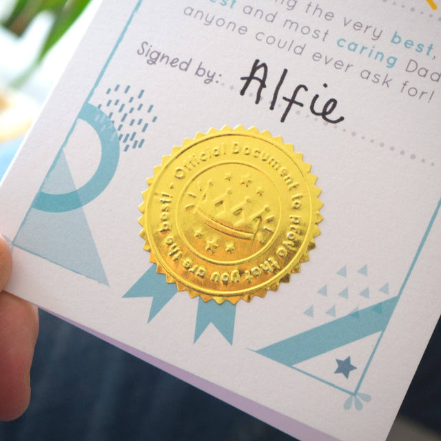 Best Daddy Certificate Card
