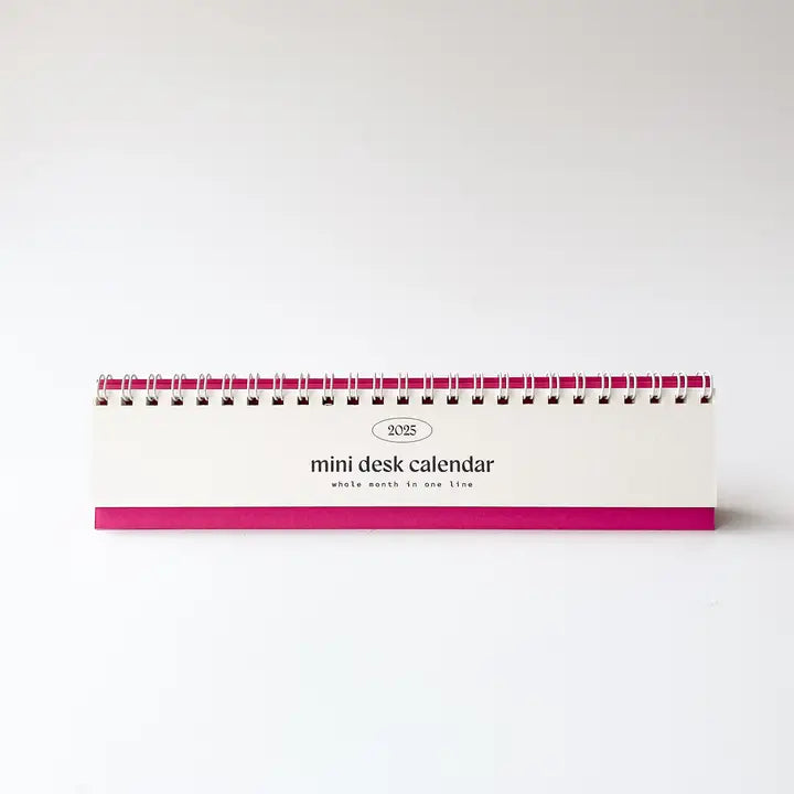 2025 Mini Pink Desk Calendar