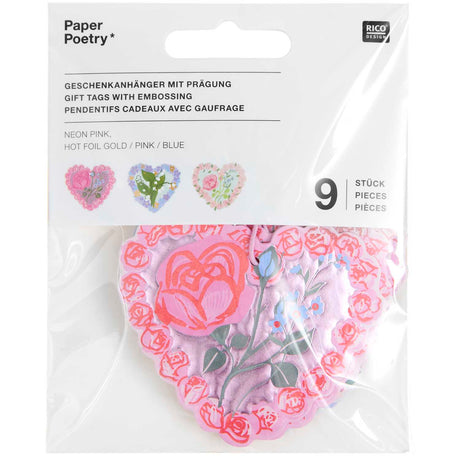 La Vie En Rose Heart Gift Tags