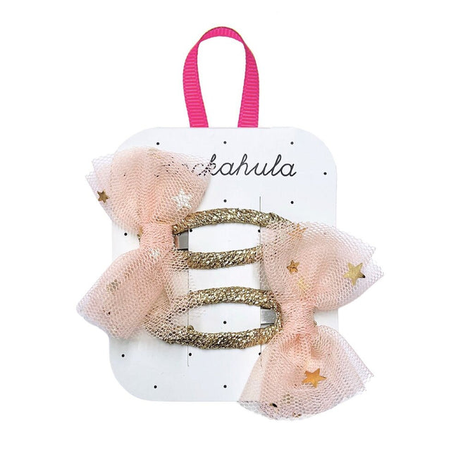 Celestial Tulle Bow Hair Clips