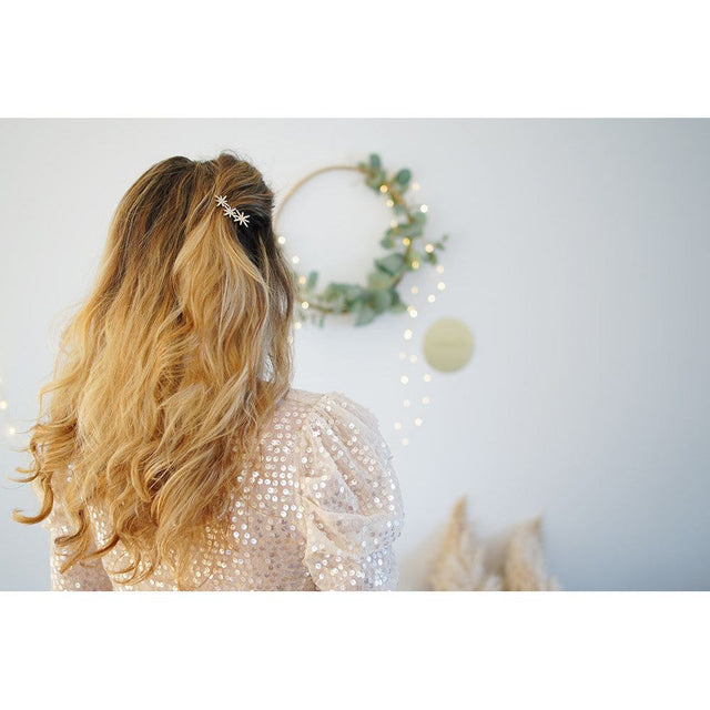 Gold Crystal Stars Hair Clip
