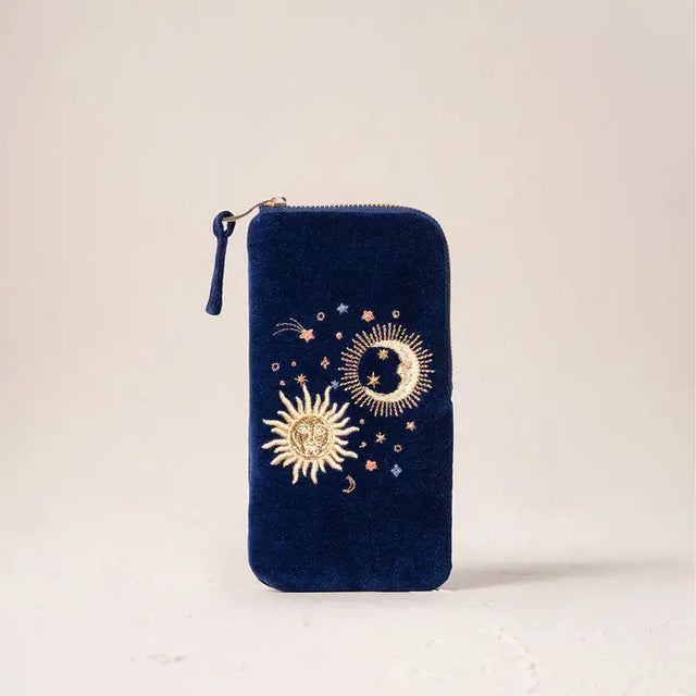 Celestial Navy Velvet Glasses Case