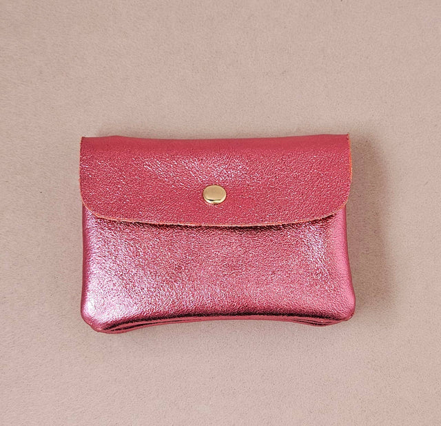 Rose Metallic Leather Purse