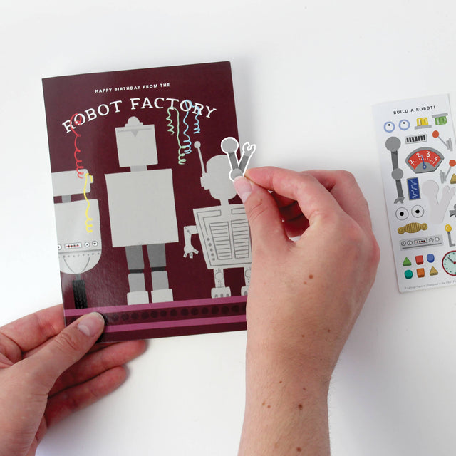 Robot Sticker Scene Card