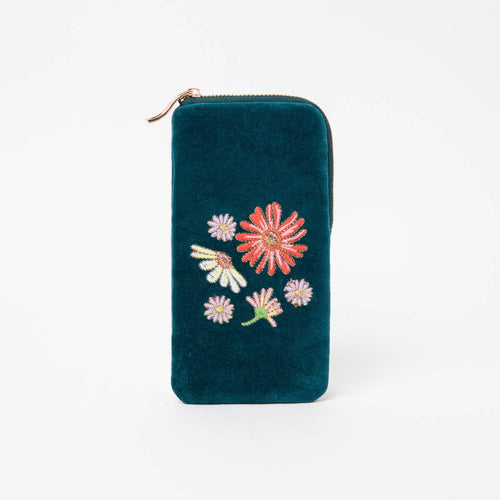 Wildflower Velvet Glasses Case
