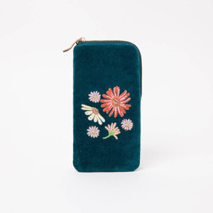 Wildflower Velvet Glasses Case