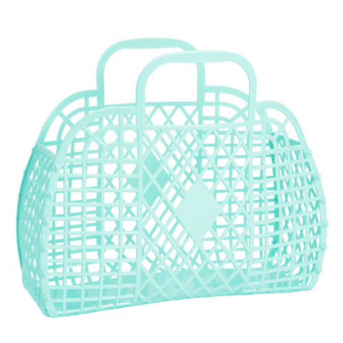 Large Retro Basket Jelly Bag: Seafoam