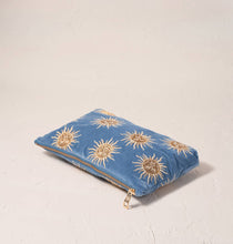 Load image into Gallery viewer, Sun Goddess Blue Everyday Velvet Pouch