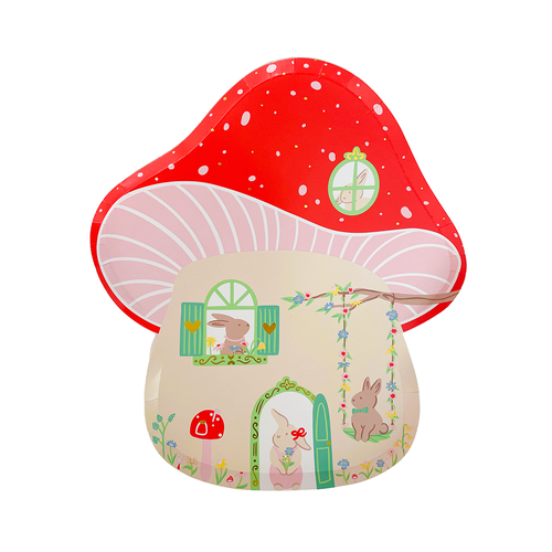 Bunnies In The Garden Mushroom House Plates