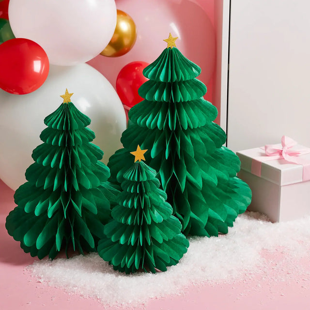 Green Honeycomb Trees 3 Pack