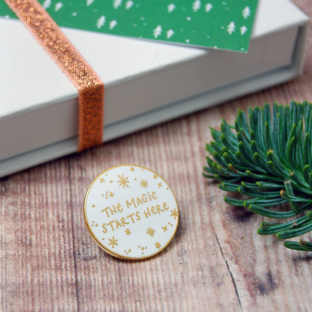 The Magic Starts Here Enamel Pin Badge