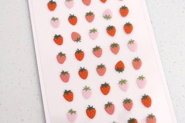Mini Strawberry Stickers
