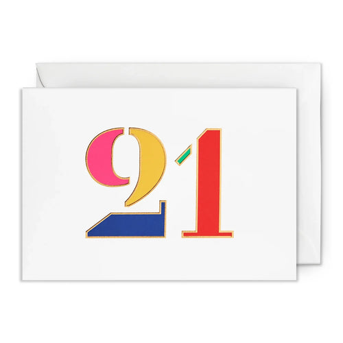 21st Multi Coloured Card