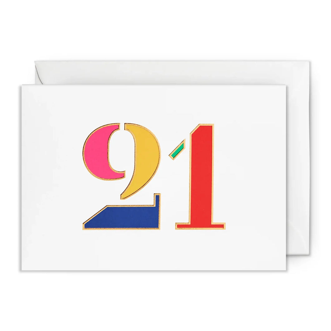 Age 21 Rainbow Birthday Card