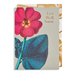 Get Well Soon Floral Gold Card