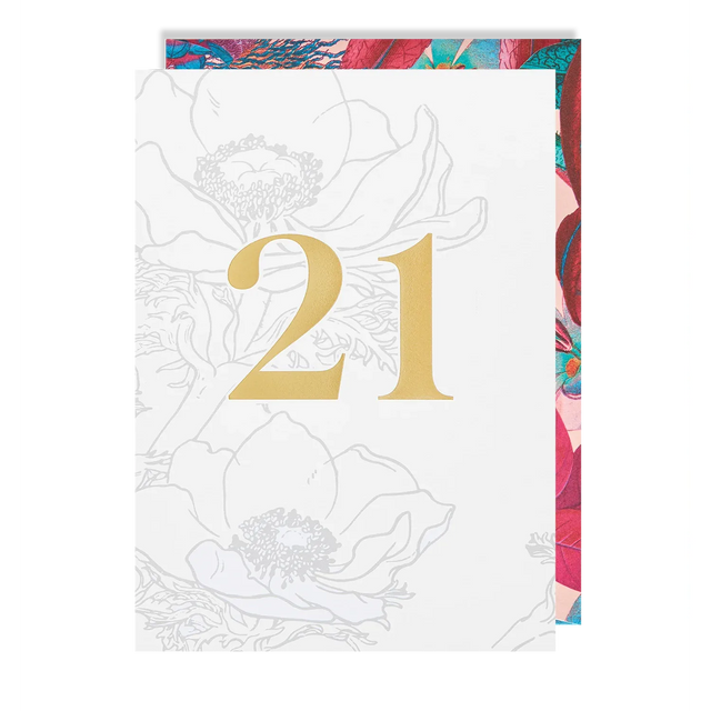 21st Floral Birthday Card