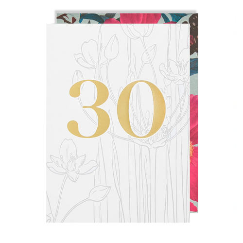 Botanical Gold Age 30 Card