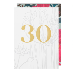 Botanical Gold Age 30 Card