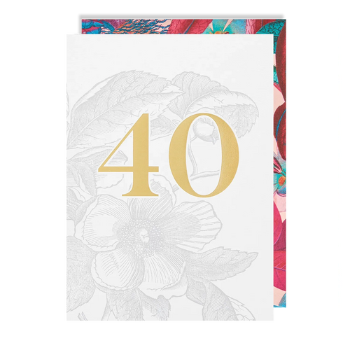 Botanical Gold Age 40 Card