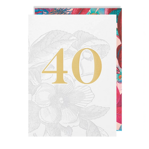 Botanical Gold Age 40 Card