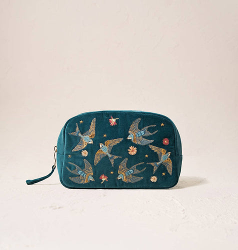 Swallows Velvet Makeup Bag
