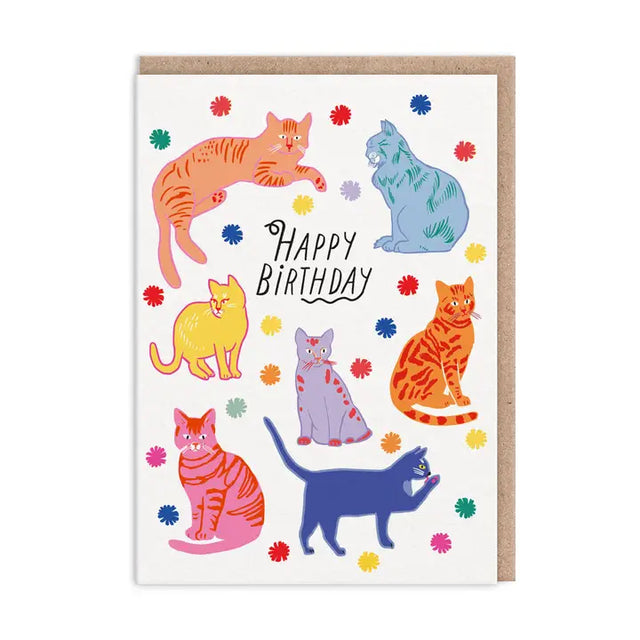 Bright Cats Birthday Card