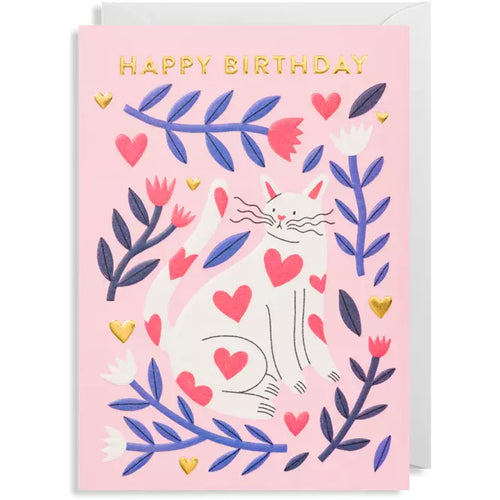 Happy Birthday Heart Cat Card