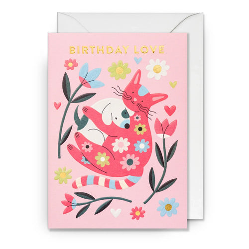 Animal Cuddles Birthday Card
