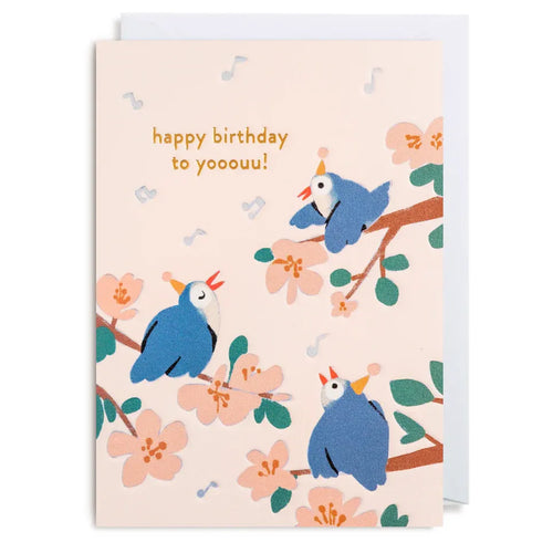 Party Blue Birds Card