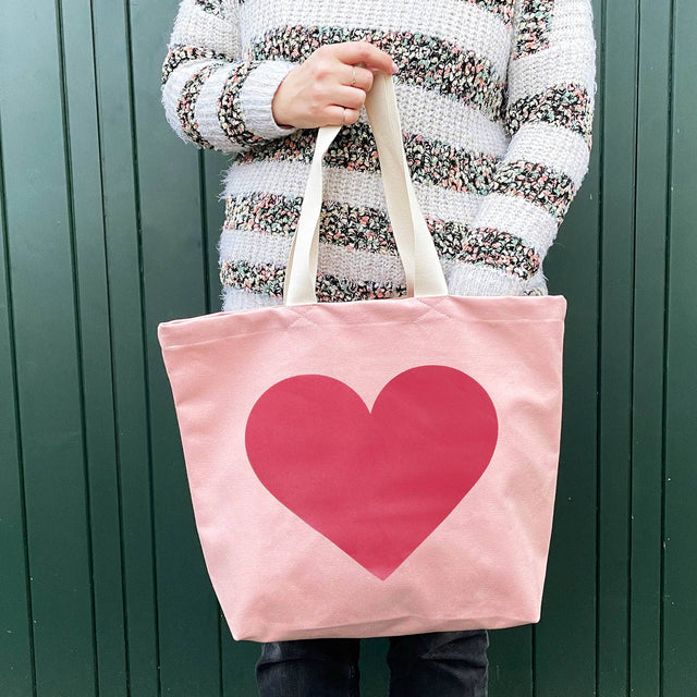 Pink Heart Tote Bag