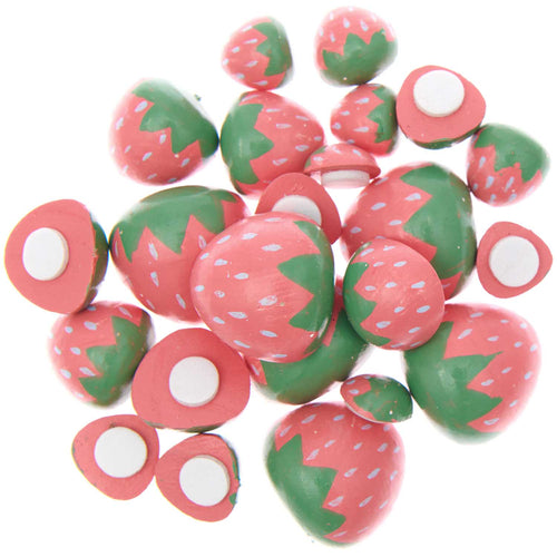 Wooden Strawberry Stickers