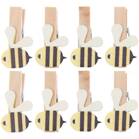Wooden Bee Clips