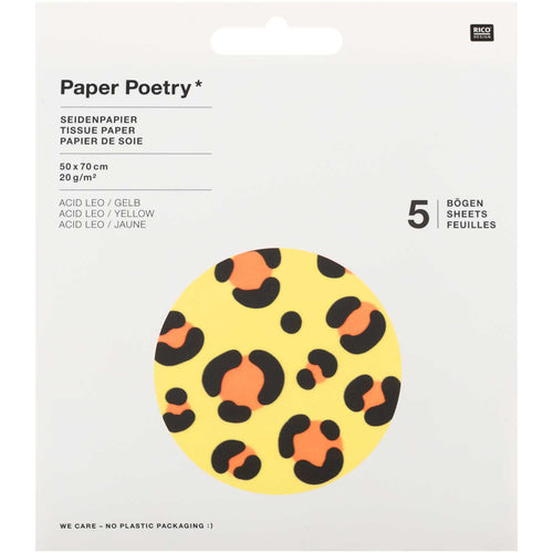 Yellow Leopard Print Tissue Paper