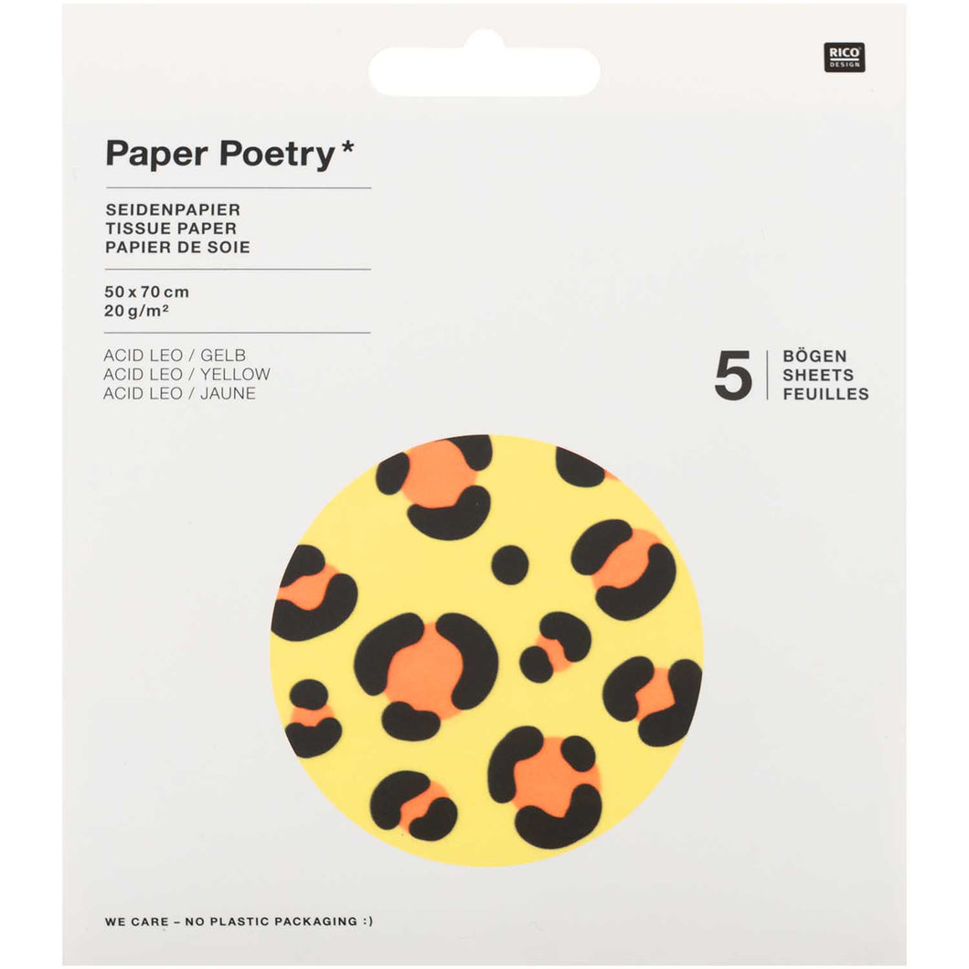 Yellow Leopard Print Tissue Paper