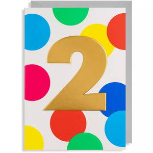 Age 2 Rainbow Spot Birthday Card