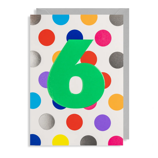 Age 6 Rainbow Spot Card