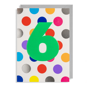 Age 6 Rainbow Spot Card