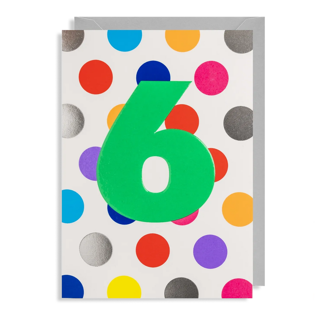 Age 6 Rainbow Spot Card