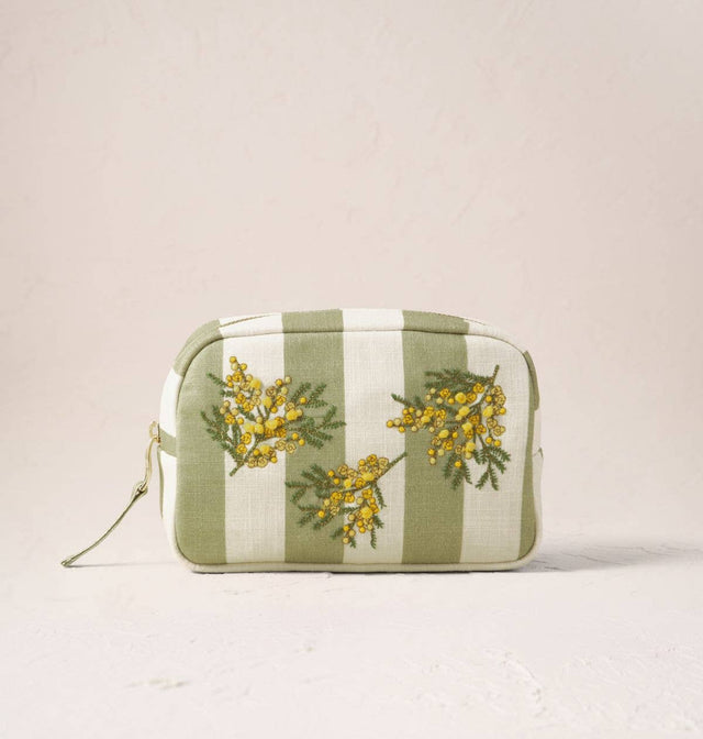 Mimosa Stripe Printed Makeup Bag
