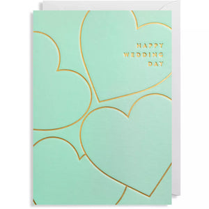 Happy Wedding Day Mint Heart Card