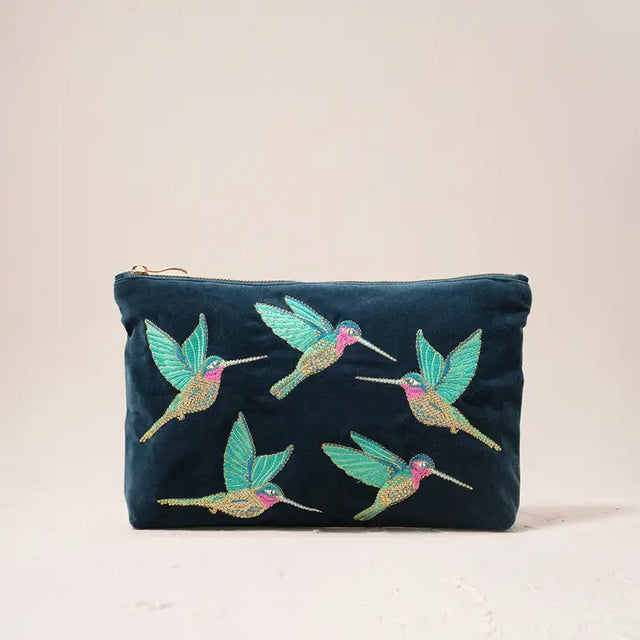 Hummingbird Ink Blue Everyday Pouch