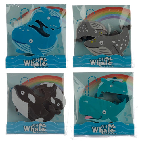 Whale 2 Piece Eraser Set