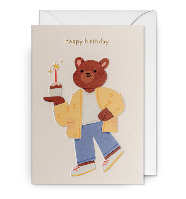 Cupcake Bear Birthday Card