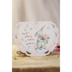 New Arrival Heart Cut Out Card