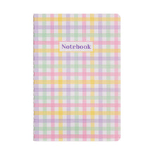 Load image into Gallery viewer, A5 Pastel Gingham Notebook